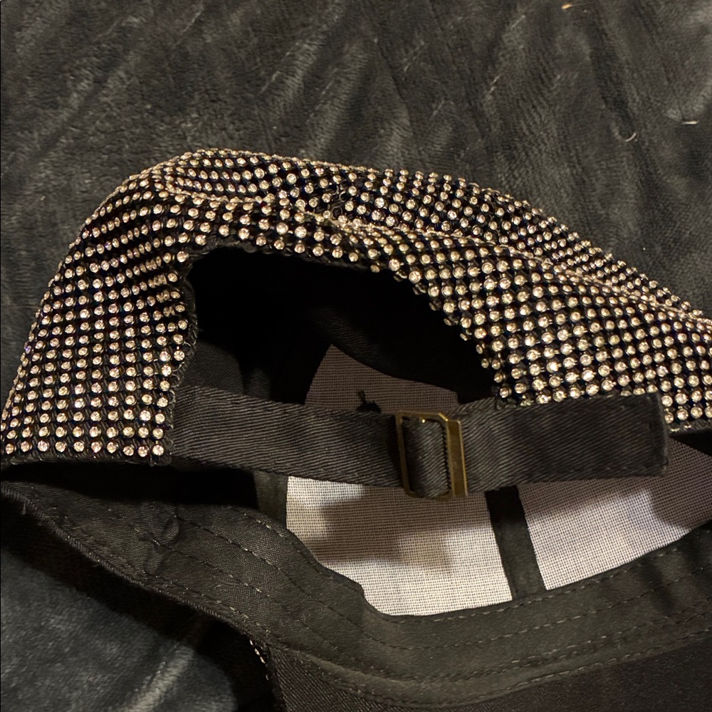Stylish Black Rhinestone Cap - Picture 3 of 3